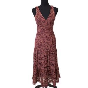 DRESS THE POPULATION X RTR REVOLVE Madelyn Lace Midi Dress Size S